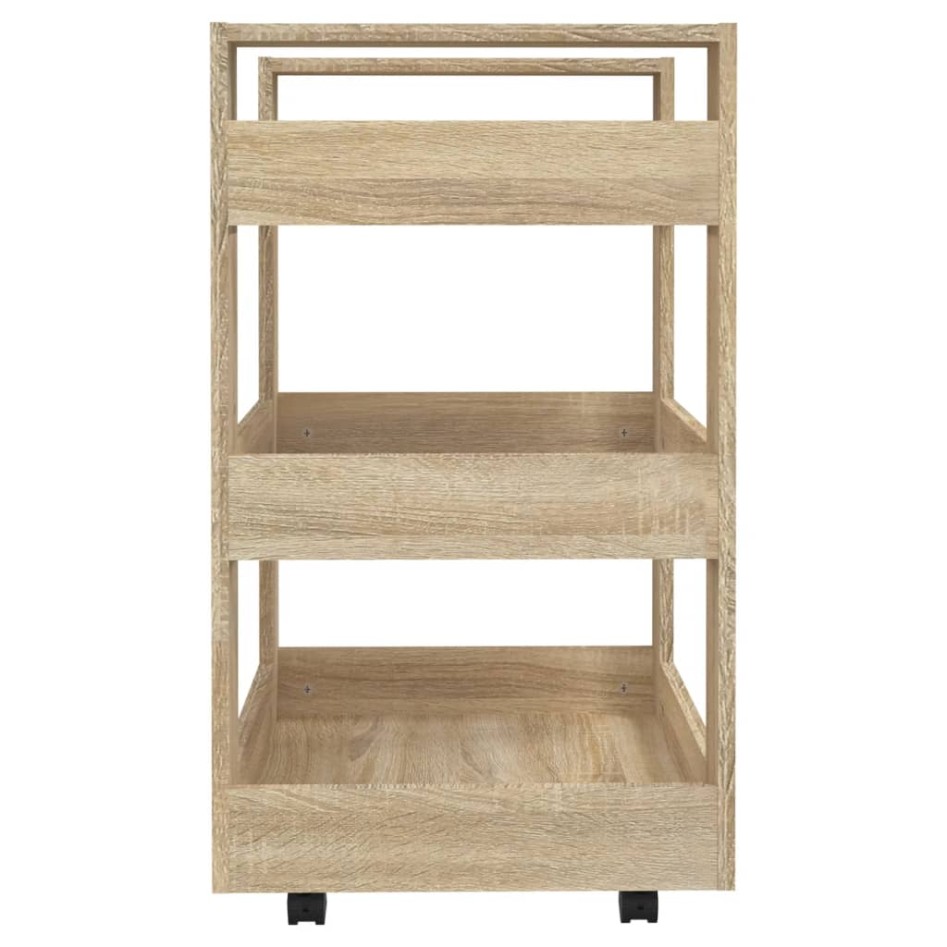 Carrito de cocina madera contrachapada color roble 60x45x80