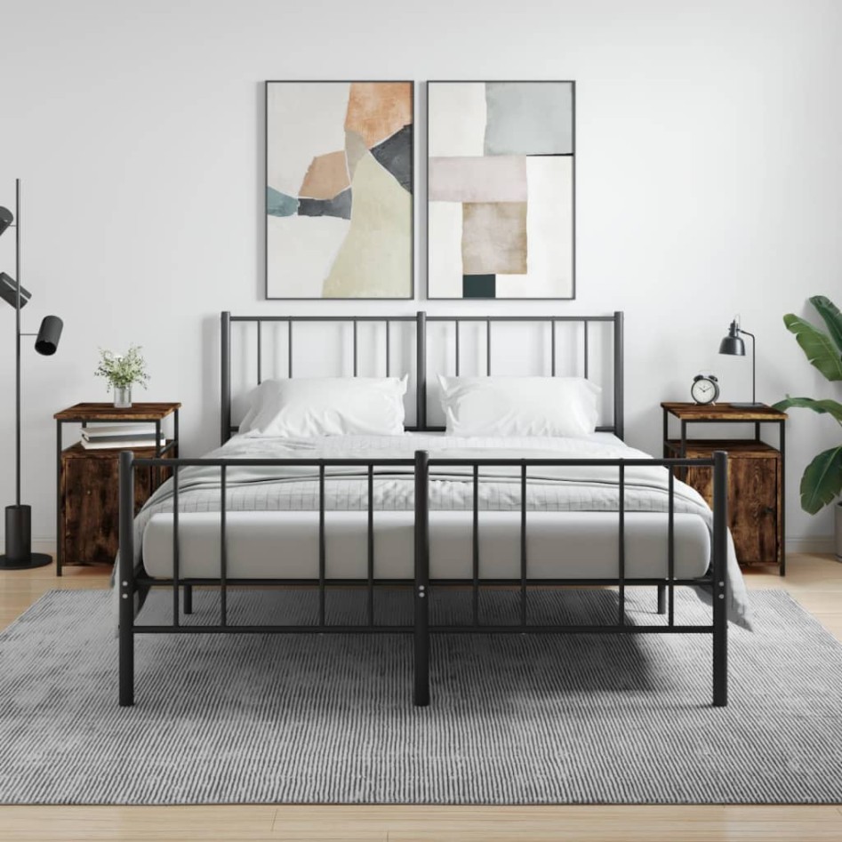 Mesitas noche 2 uds madera contrachapada roble humo 40x42x60