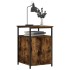 Mesitas noche 2 uds madera contrachapada roble humo 40x42x60