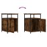 Mesitas noche 2 uds madera contrachapada roble humo 40x42x60
