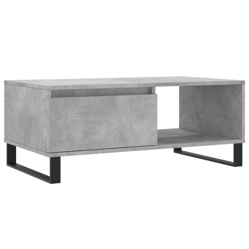 Mesa de centro madera contrachapada gris hormigón 90x50x36,5