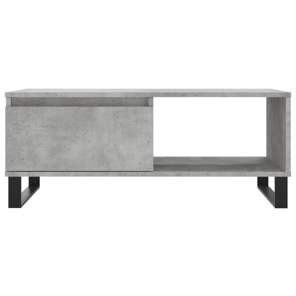 Mesa de centro madera contrachapada gris hormigón 90x50x36,5