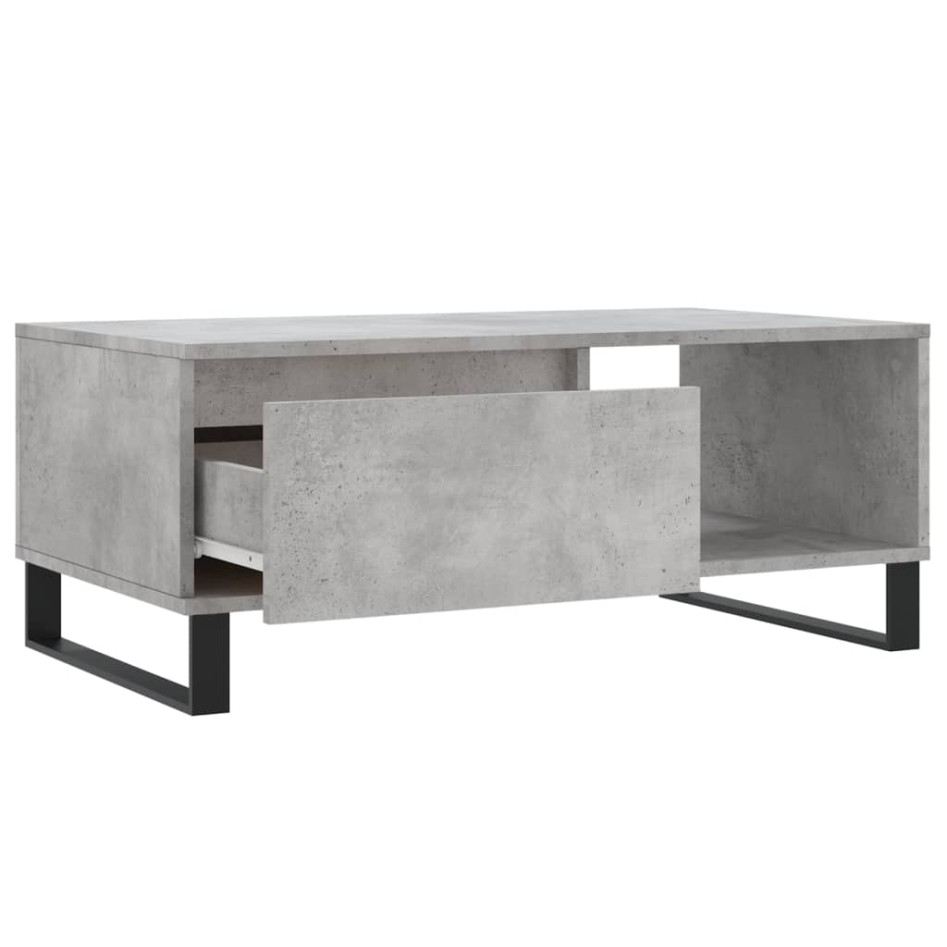 Mesa de centro madera contrachapada gris hormigón 90x50x36,5