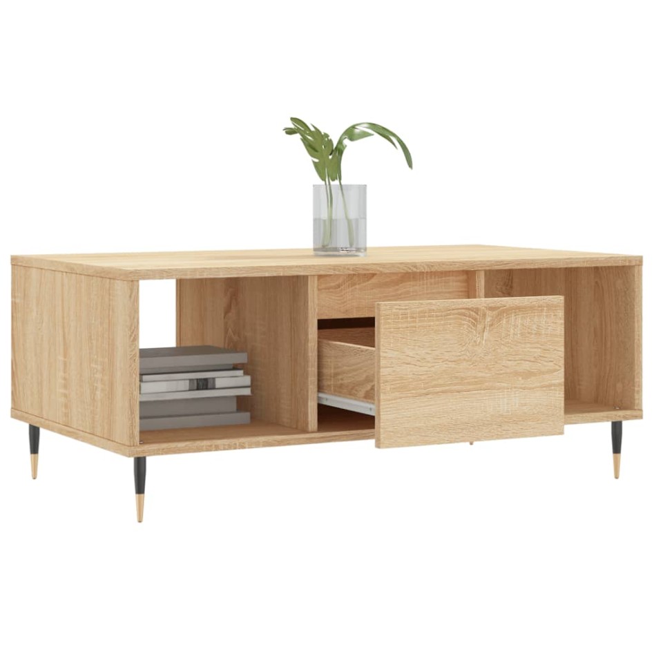 Mesa de centro madera contrachapada roble Sonoma 90x50x36,5