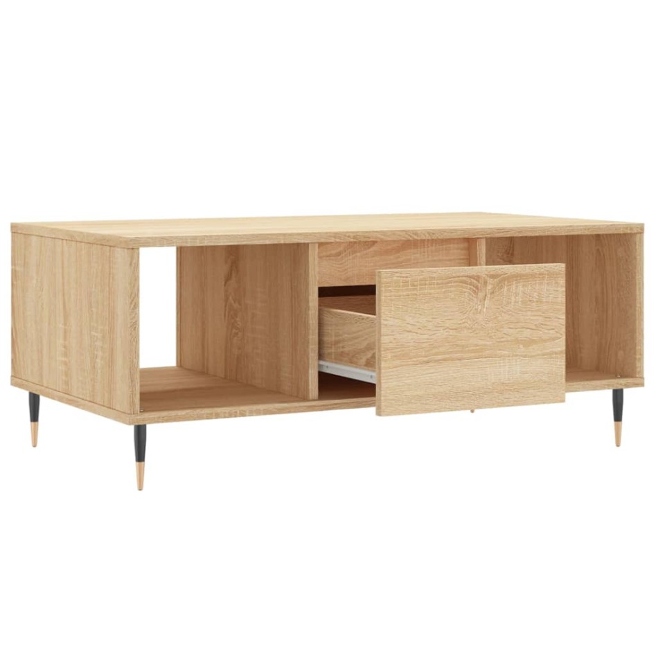 Mesa de centro madera contrachapada roble Sonoma 90x50x36,5