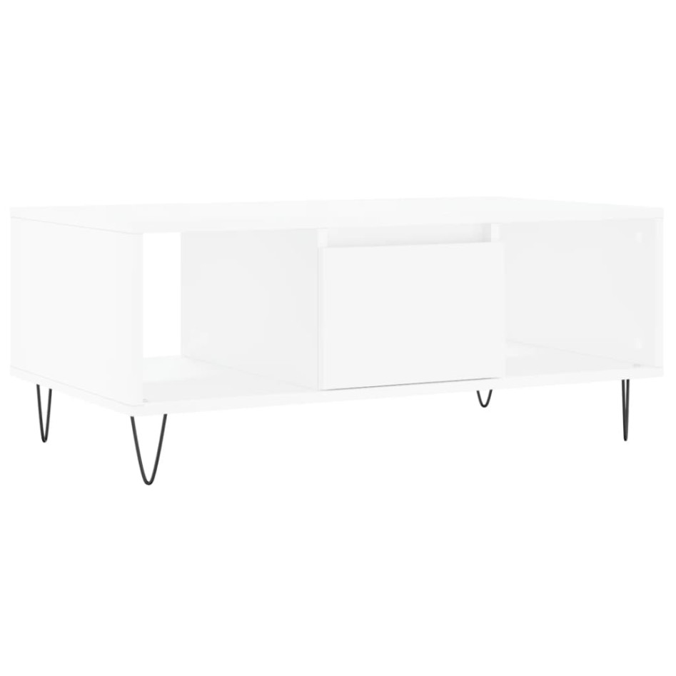 Mesa de centro madera contrachapada blanco 90x50x36,5