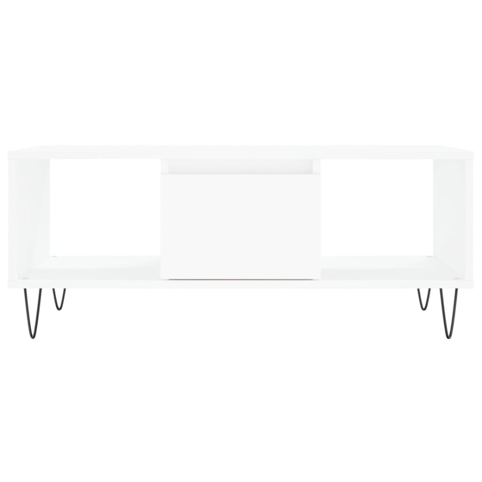 Mesa de centro madera contrachapada blanco 90x50x36,5