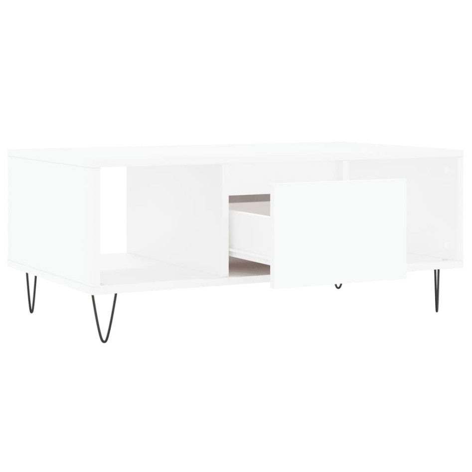 Mesa de centro madera contrachapada blanco 90x50x36,5