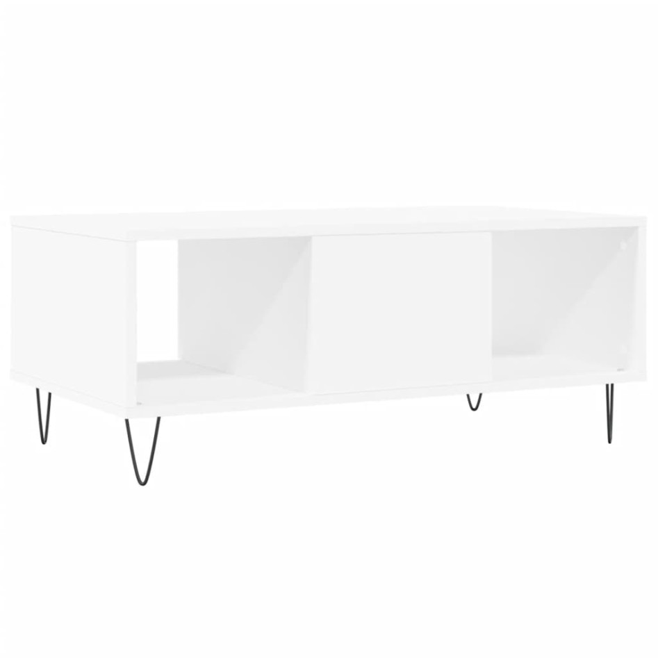 Mesa de centro madera contrachapada blanco 90x50x36,5