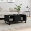 Mesa de centro madera contrachapada negro 90x50x36,5 cm