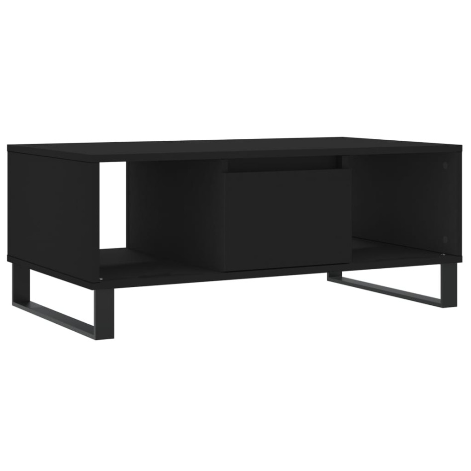 Mesa de centro madera contrachapada negro 90x50x36,5
