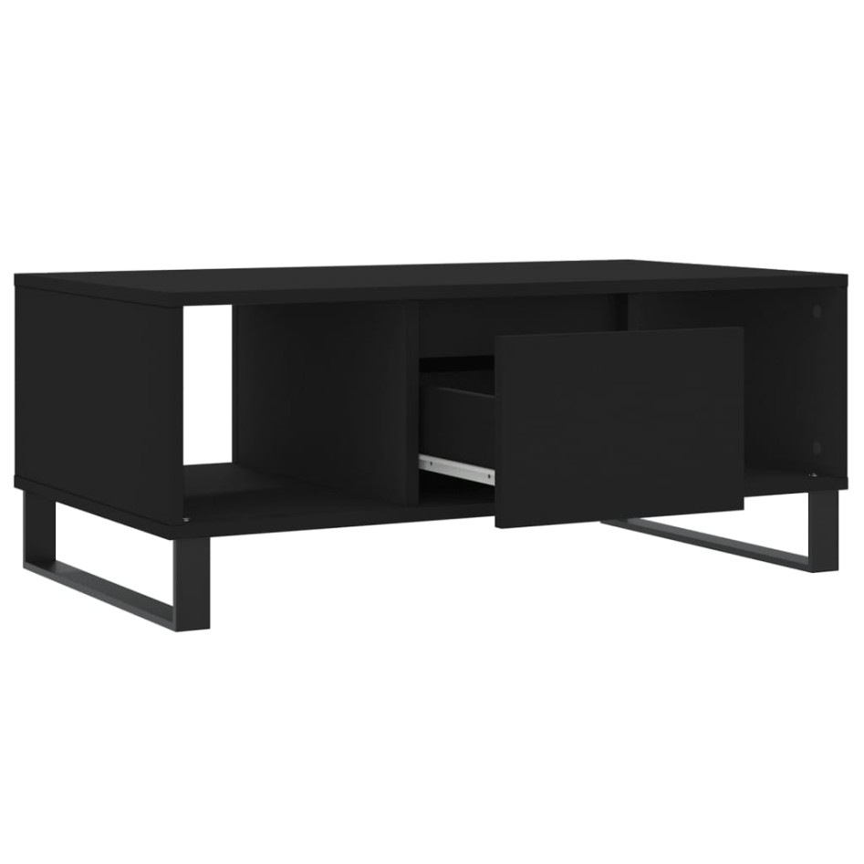 Mesa de centro madera contrachapada negro 90x50x36,5