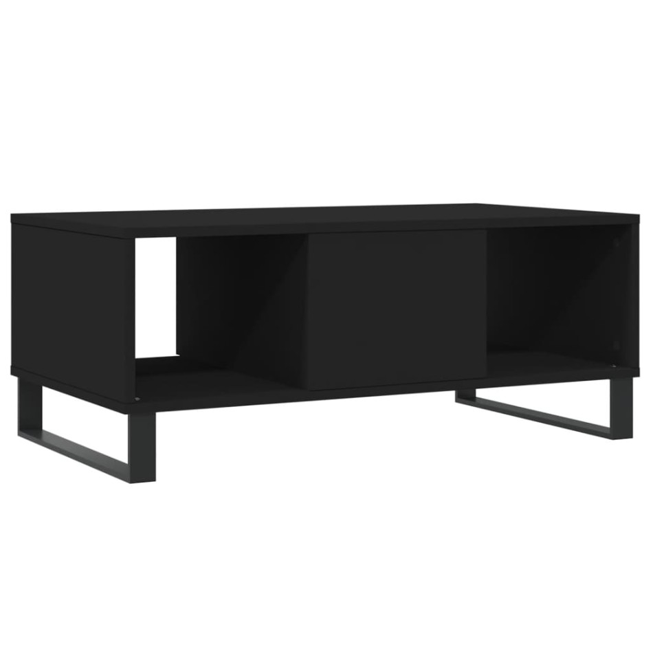 Mesa de centro madera contrachapada negro 90x50x36,5
