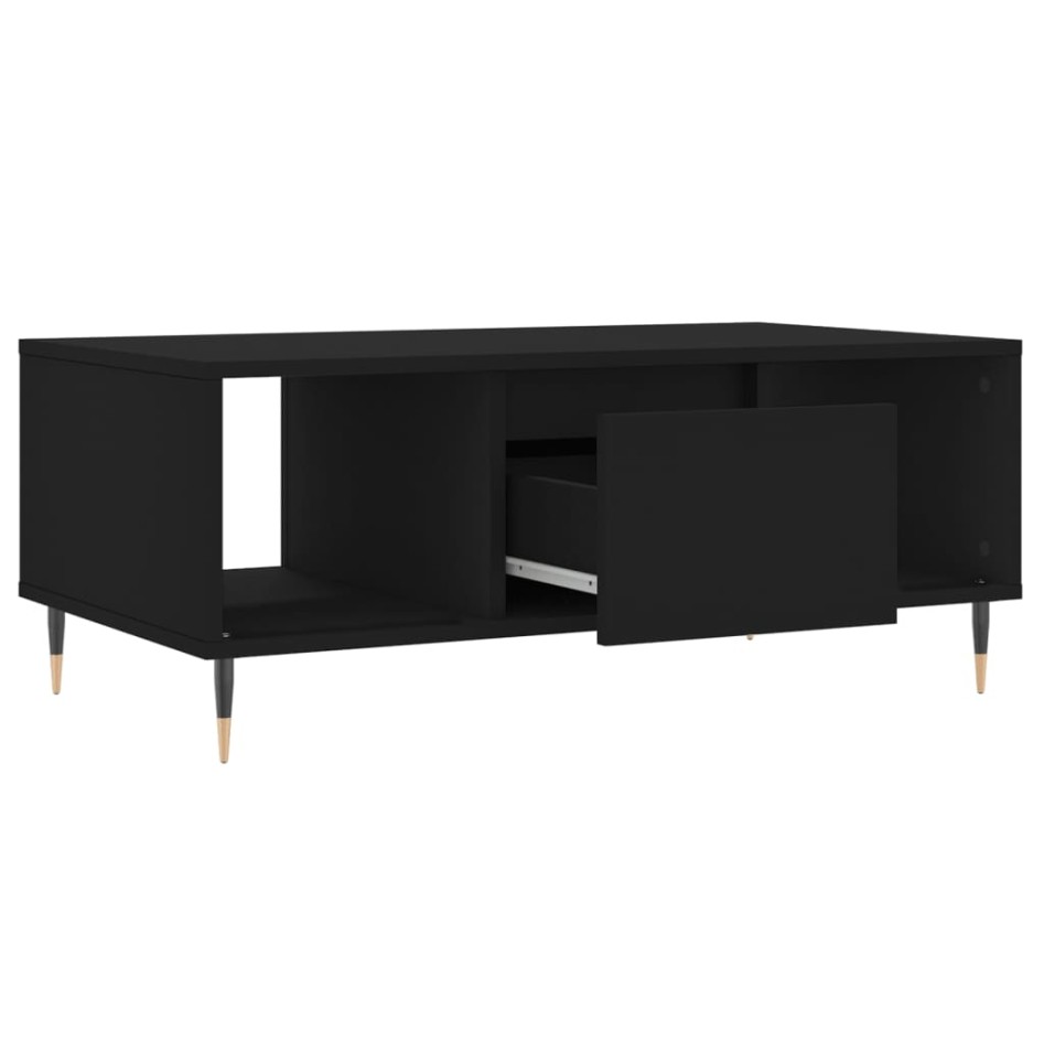 Mesa de centro madera contrachapada negro 90x50x36,5