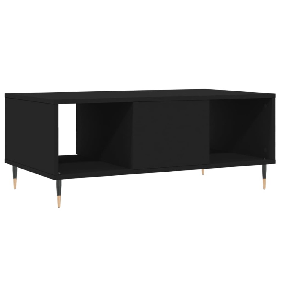Mesa de centro madera contrachapada negro 90x50x36,5