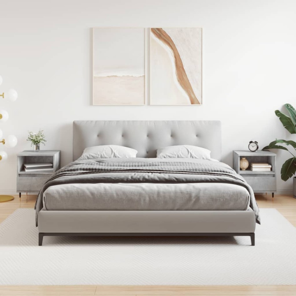 Mesitas noche 2 uds madera ingeniería gris hormigón 40x35x50