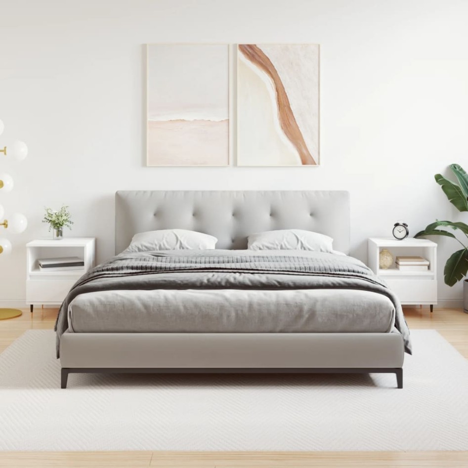 Mesitas de noche 2 uds madera de ingeniería blanco 40x35x50