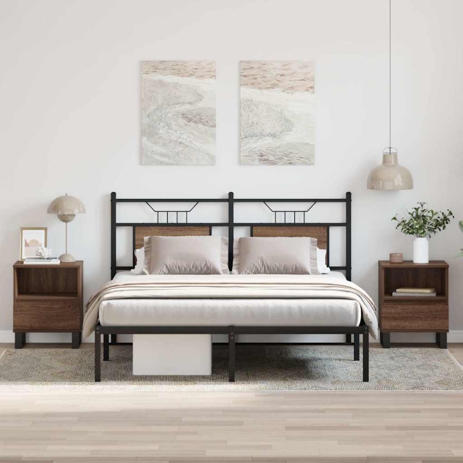 Mesitas noche 2 uds madera ingeniería marrón roble 40x35x50