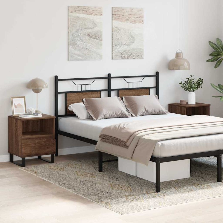 Mesitas noche 2 uds madera ingeniería marrón roble 40x35x50