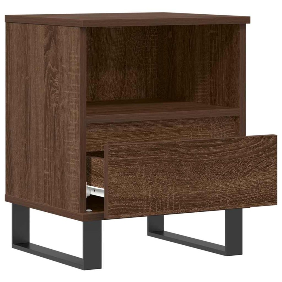 Mesitas noche 2 uds madera ingeniería marrón roble 40x35x50