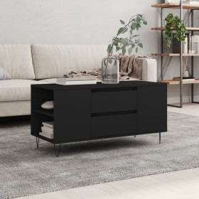Mesa de centro madera de ingeniería negro 102x44,5x50
