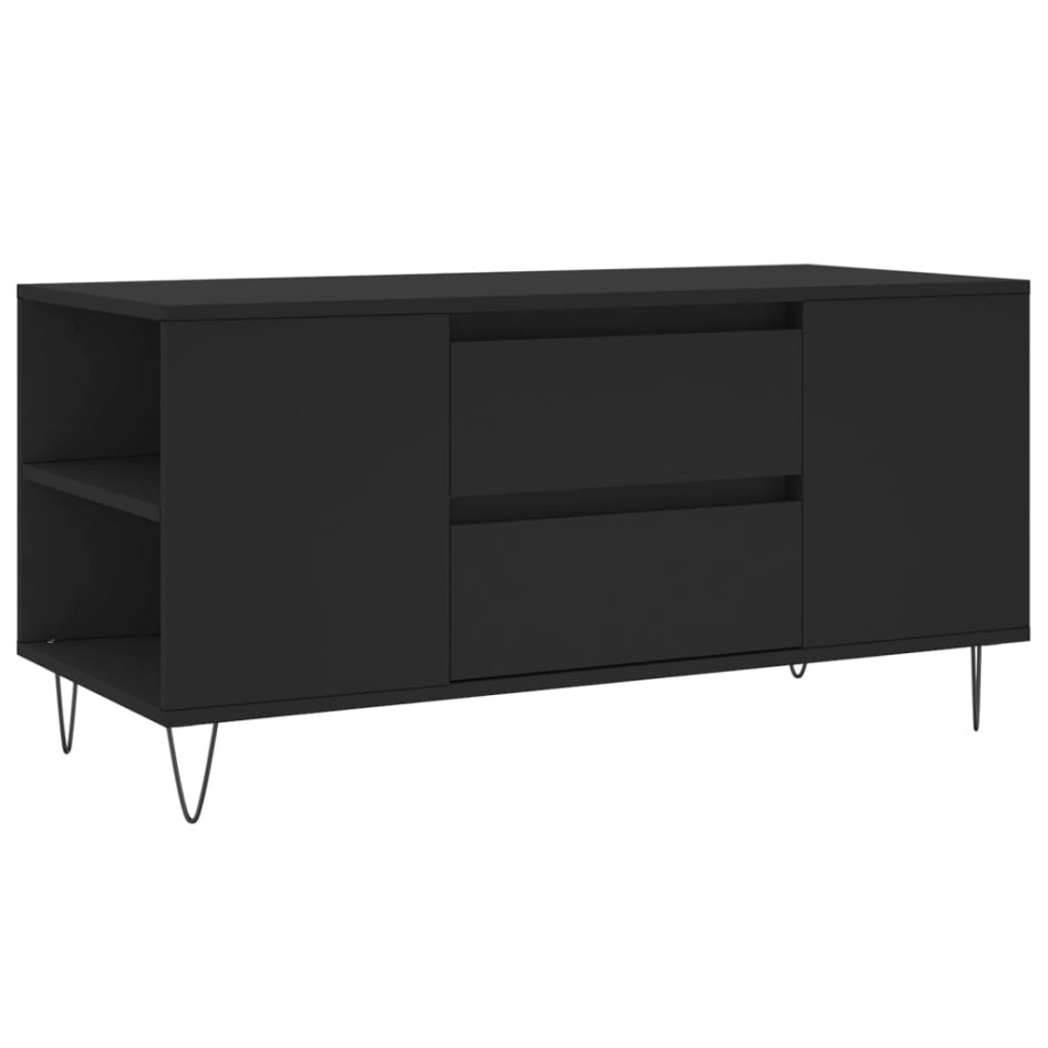 Mesa de centro madera de ingeniería negro 102x44,5x50