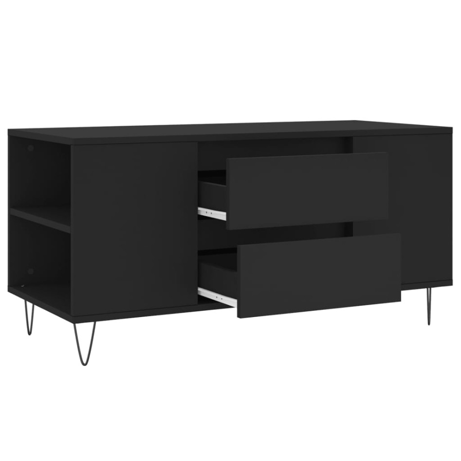 Mesa de centro madera de ingeniería negro 102x44,5x50