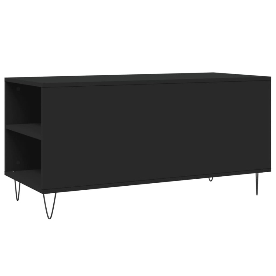 Mesa de centro madera de ingeniería negro 102x44,5x50