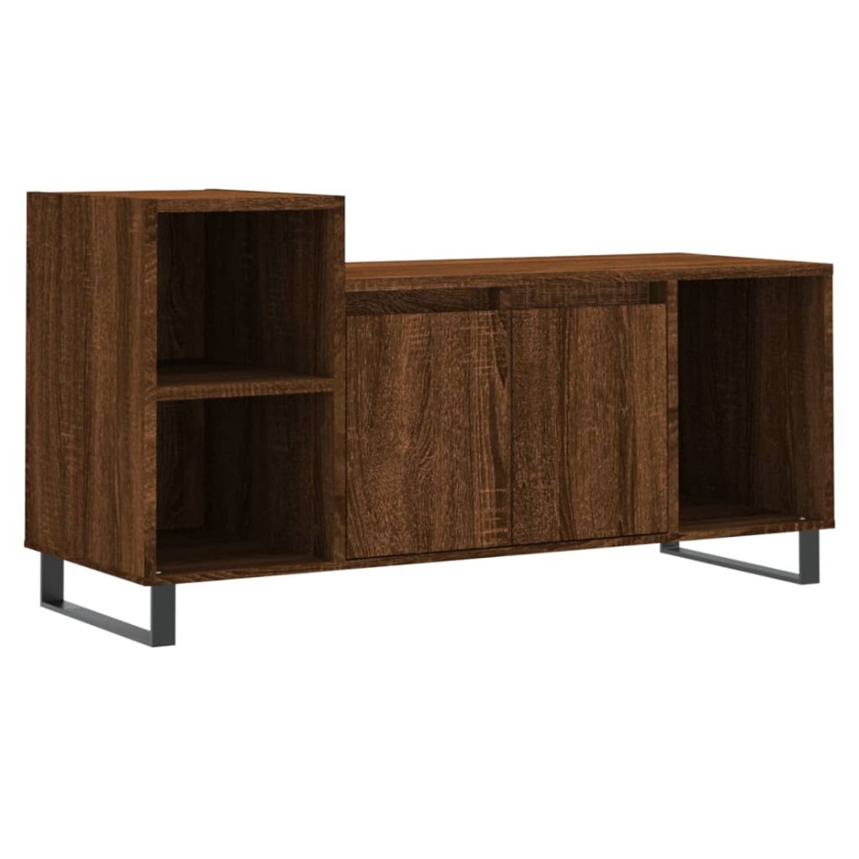 Mueble para TV madera contrachapada marrón roble 100x35x55