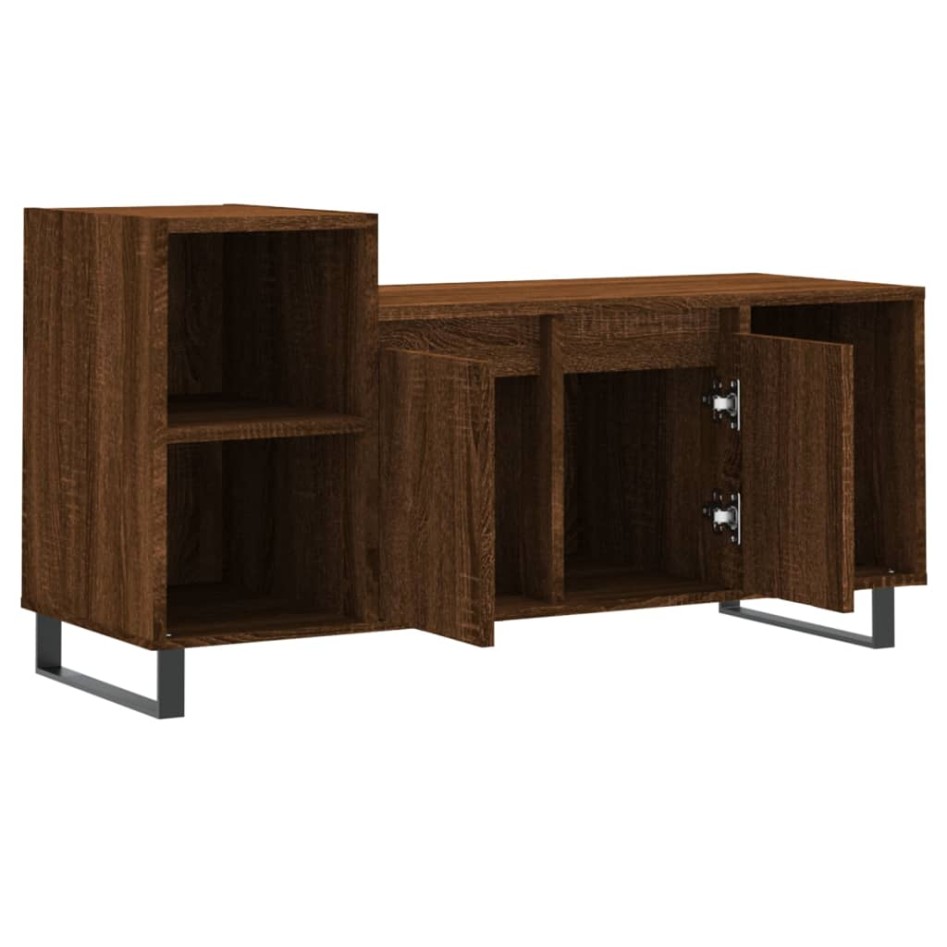 Mueble para TV madera contrachapada marrón roble 100x35x55