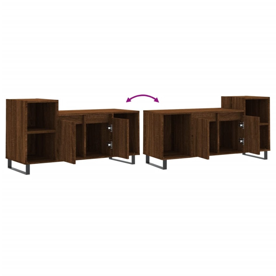 Mueble para TV madera contrachapada marrón roble 100x35x55