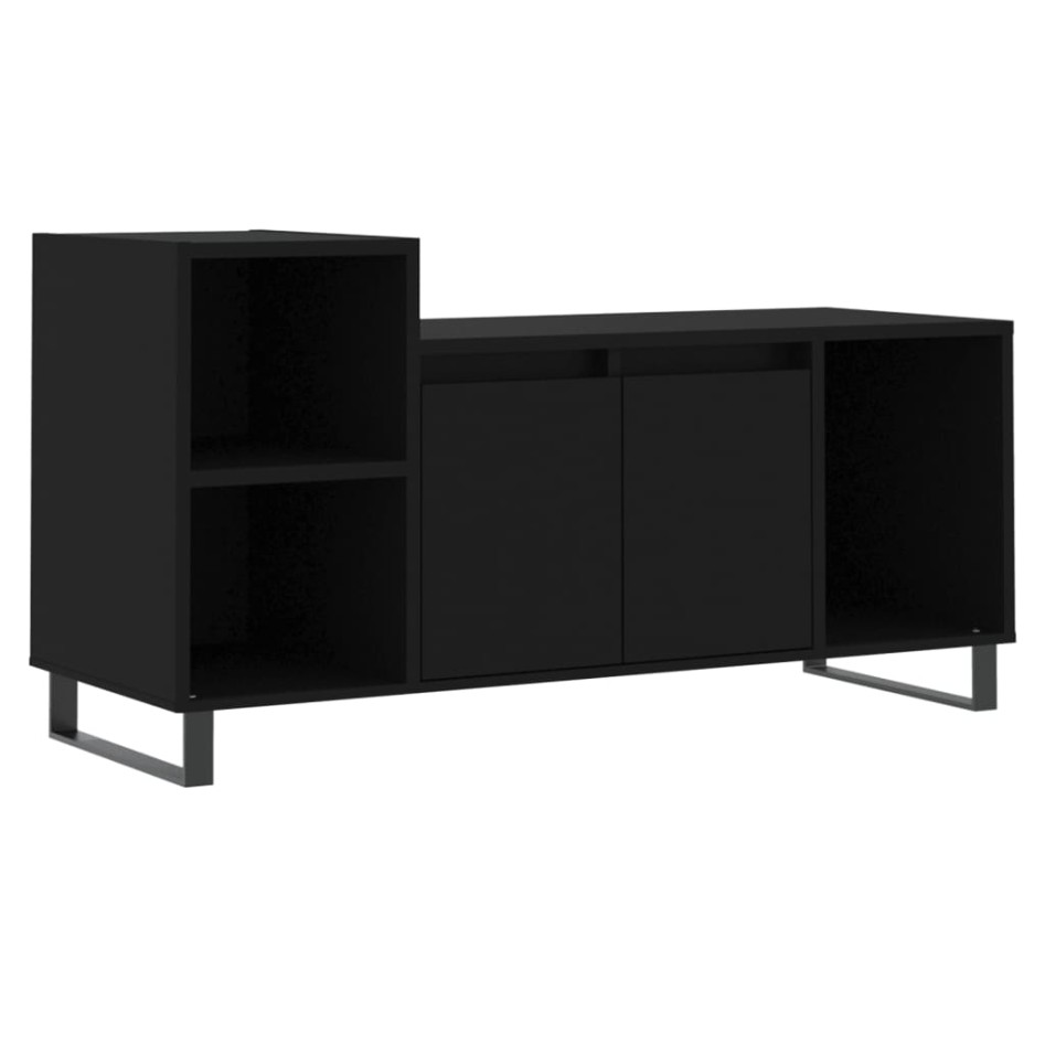 Mueble para TV madera contrachapada negro 100x35x55