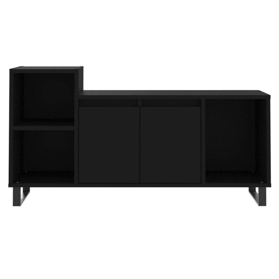 Mueble para TV madera contrachapada negro 100x35x55