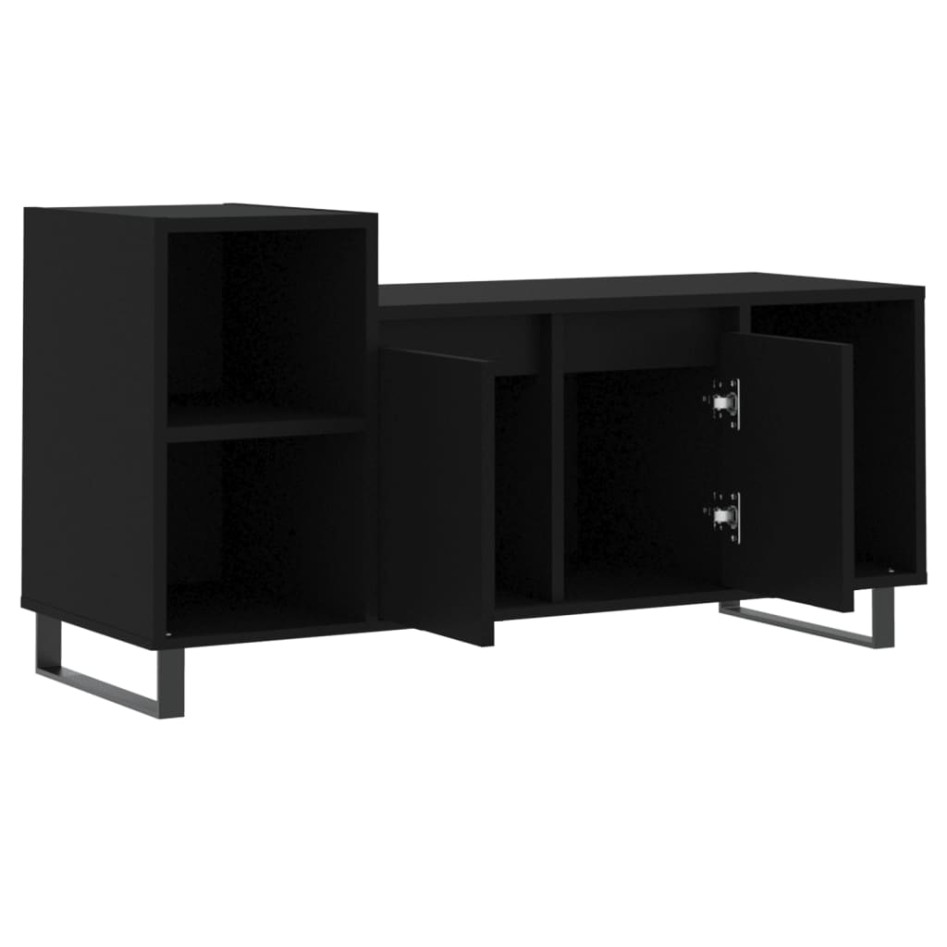Mueble para TV madera contrachapada negro 100x35x55