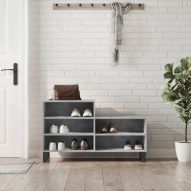 Mueble zapatero madera contrachapada gris hormigón 102x36x60