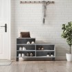 Mueble zapatero madera contrachapada gris hormigón 102x36x60 cm