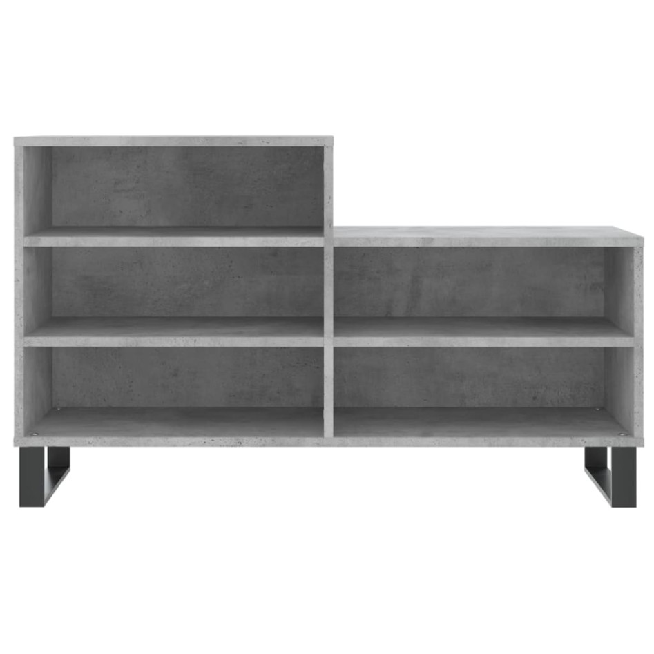 Mueble zapatero madera contrachapada gris hormigón 102x36x60