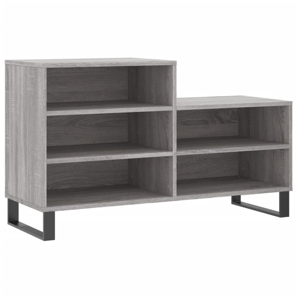 Mueble zapatero madera contrachapada gris Sonoma 102x36x60