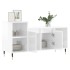Mueble de TV madera contrachapada blanco brillo 100x35x55