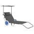 Tumbona plegable con toldo y ruedas acero