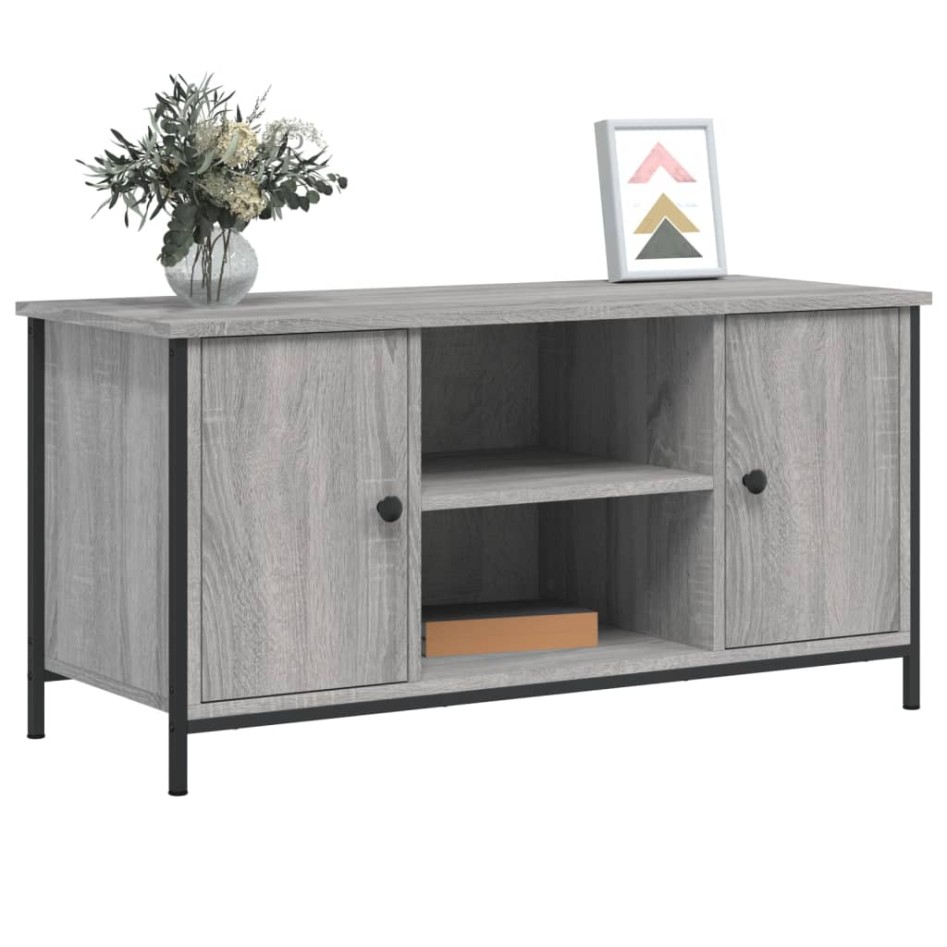 Mueble de TV madera contrachapada gris Sonoma 100x40x50