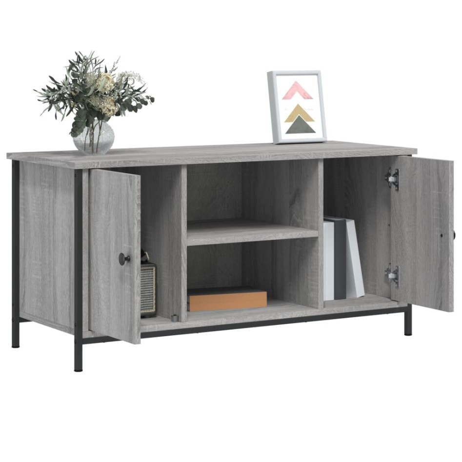 Mueble de TV madera contrachapada gris Sonoma 100x40x50