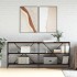 Mesa consola hierro madera ingeniería roble marrón 180x30x75