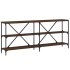 Mesa consola hierro madera ingeniería roble marrón 180x30x75