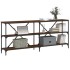 Mesa consola hierro madera ingeniería roble marrón 180x30x75