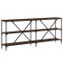 Mesa consola hierro madera ingeniería roble marrón 180x30x75