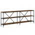 Mesa consola hierro madera ingeniería roble ahumado