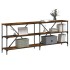 Mesa consola hierro madera ingeniería roble ahumado