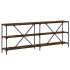 Mesa consola hierro madera ingeniería roble ahumado