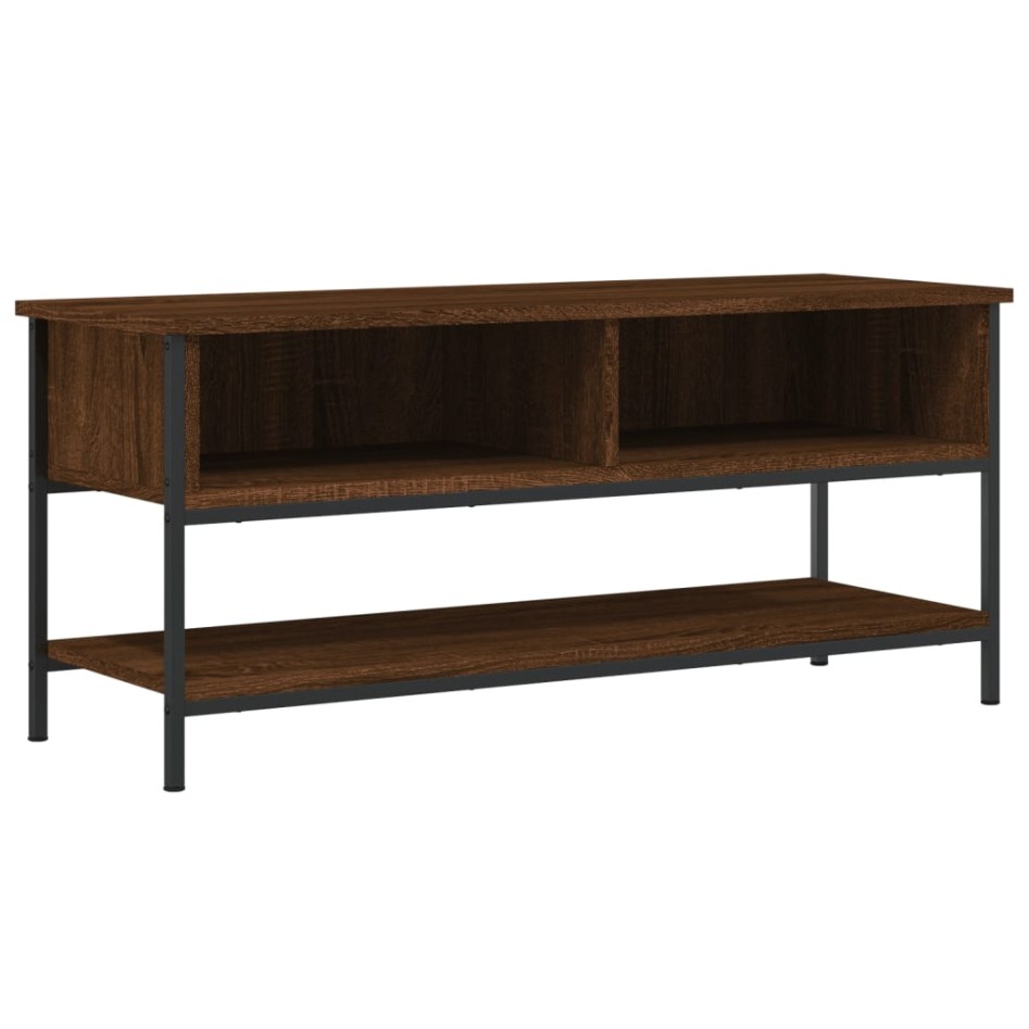 Mueble de TV madera contrachapada roble marrón 100x35x45